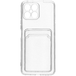 Силиконовый чехол POKET для Honor X5 прозрачный с карманом для пластиковых карт