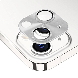 Противоударное стекло для камеры iPhone 15/15 Plus серебро
