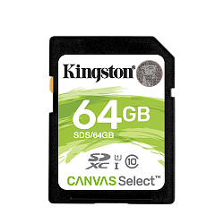 SD 64Gb Kingston Class 10 UHS-I Canvas Select (80 Mb/s)