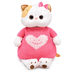 Мягкая игрушка Кошечка Ли-Ли в вязаном платье с сердцем, 24 см (LK24-136) 