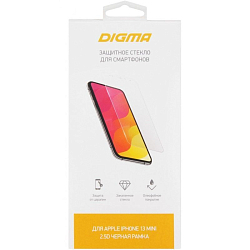 Противоударное стекло DIGMA для iPhone 13 mini, 0.33 мм, глянцевое