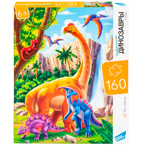 Пазл "160 Динозавры" DREAM MAKERS-BOARD GAMES RI1604