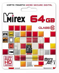 Micro SD 64Gb Mirex Class 10 UHS-I без адаптера