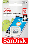 Micro SD 64Gb SanDisk Class10 Ultra Android UHS-I 48Mb/s без адаптера