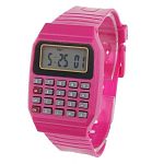 Часы ручные с калькулятором розовые WC-01