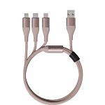 Кабель USB <--> Lightning /Type-C/microUSB XIAOMI  1.2м (DW2 Pink) розовый