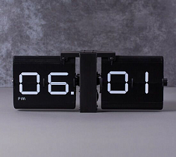 Классические перекидные часы Flip Clock big Digital на черной подставке (14×36×9 см)