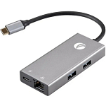 USB Type-C-Хаб VCOM CU459, PD100 Вт Alum  Shell