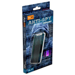 Стекло защитное FaisON для APPLE iPhone 12 Mini, Ceramic Anti-spy, 0.33 мм, глянцевое, полный клей, цвет: чёрный