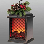 Светодиодный камин NEON-NIGHT Рождество с эффектом живого огня 15х14х26см USB, бронзовый 