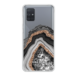 Задняя накладка GRESSO для Samsung Galaxy A71. Коллекция "Drama Queen". Модель "Black Agate".