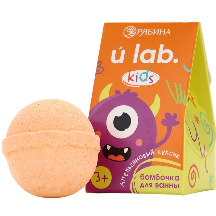 Бомбочка детская для ванны «Монстрики», апельсиновый кексик 40 г