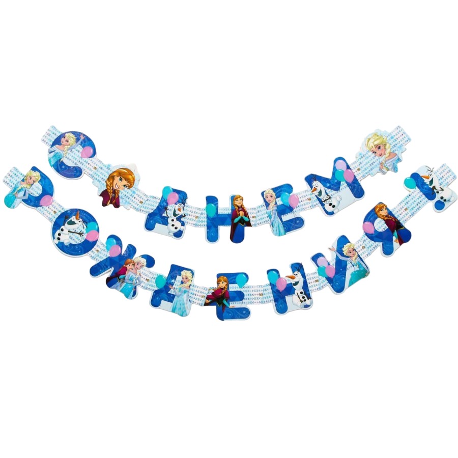 Гирлянда на люверсах "С Днем рождения!", длина 235 см, Холодное сердце