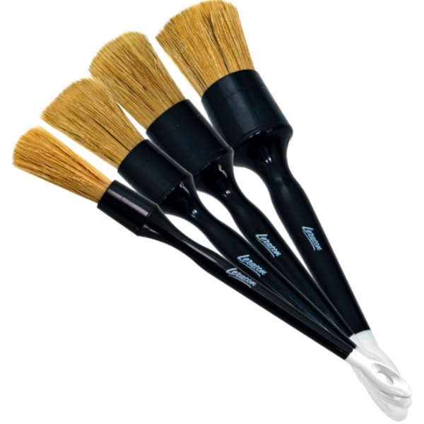 Набор кистей для детейлинга, натуральная щетина (16, 22, 27, 35мм) LERATON NATURAL BRISTLE DETAILING BRUSH SET DBRNS