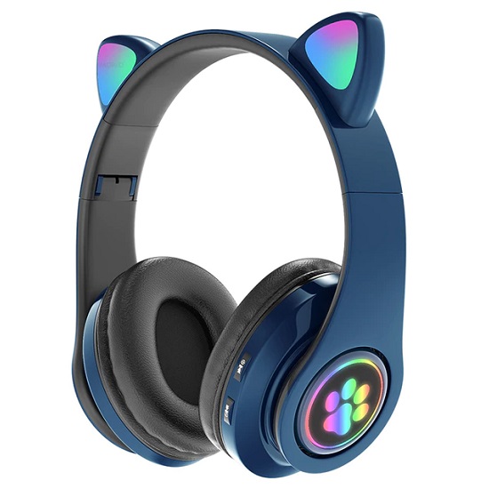 Наушники BK-B39 синие, с ушками