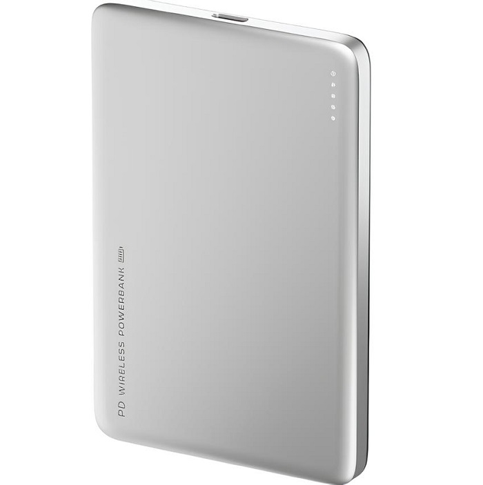 Внешний АКБ OLMIO QM-15 (5000mAh), серебристый, 20W PowerDelivery, 15W wireless