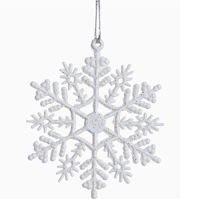 Ёлочные игрушки набор 6 шт. «Зимнее волшебство. Снежинка узорная», d=7 см, белый