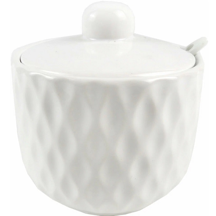 Сахарница "Жемчужная волна" 520 мл с ложкой в подарочной упаковке арт.MFK07949