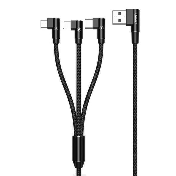 Кабель USB <--> Lightning/Type-C/microUSB  1.0м REMAX RC-167th чёрный
