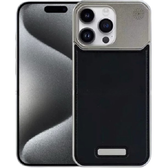 Арома-чехол для iPhone 16, алюминиевый и кожаный Black