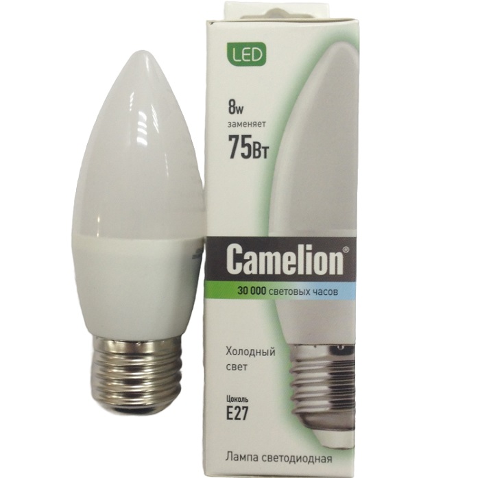 Лампа светодиодная CAMELION Basic power C35 8W/845/E27
