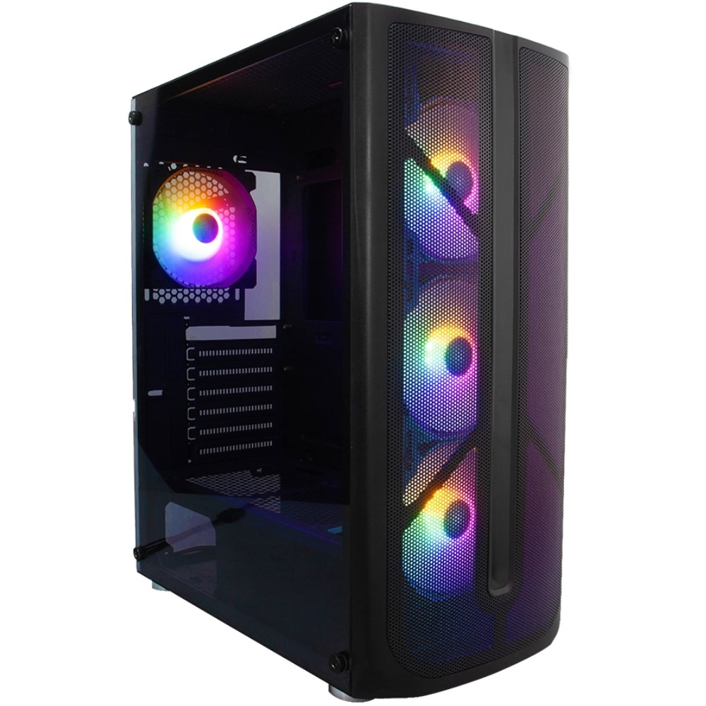 Корпус 1STPLAYER FIREBASE X4 Black 4x120mm LED X4-BK-4F1
