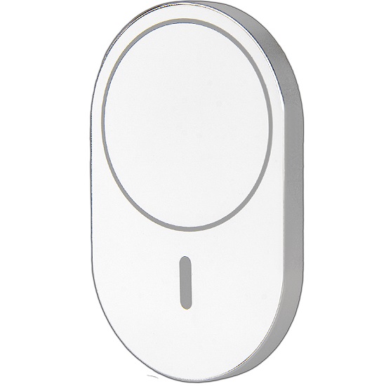 Беспроводное ЗУ 15W форма овал + Автомобильный держатель магнитный белый