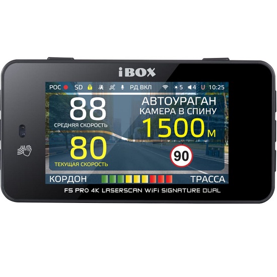 Видеорегистратор+Радар-детектор iBOX F5 PRO 4K LaserScan WiFi Signature