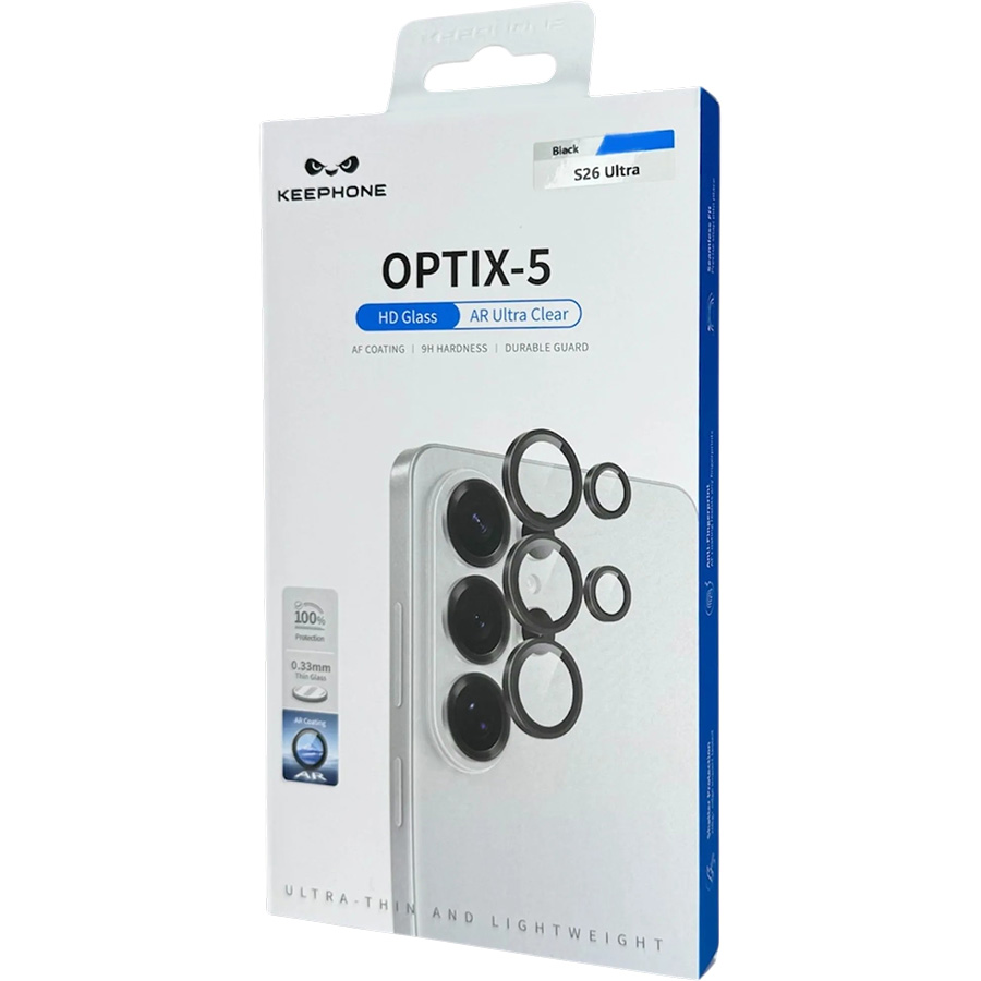 Противоударное стекло для камеры KEEPHONE OPTIX-5 для Samsung Galaxy S26 Ultra, Black