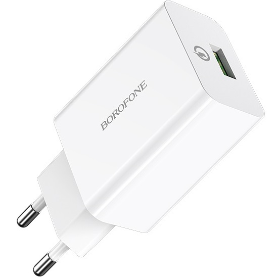 Сетевое ЗУ 1Type-C 3A BOROFONE BA21A Pro Long, белый, 20Вт, кабель Lightning - Type-C