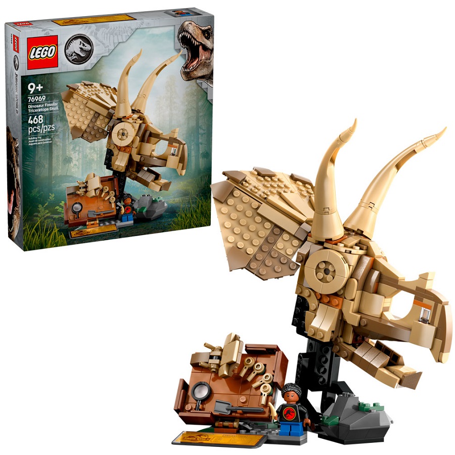 Конструктор LEGO JURASSIC WORLD 76969 Окаменелости динозавра: Череп трицератопса