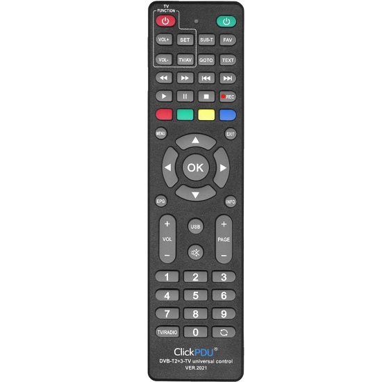 Пульт универсальный CLICKPDU DVB-T2+3+TV для ресиверов