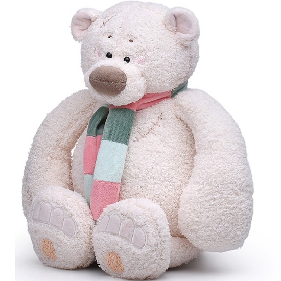 Мягкая игрушка KULT of toys Медведь Тато с шарфом, мятно-зеленый, 30см