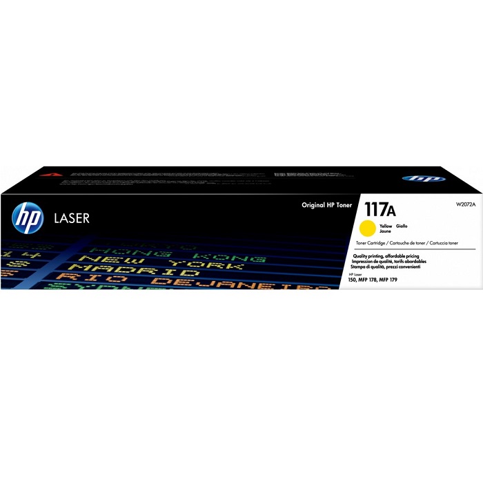 Тонер-картридж HP W2072A (HP 117A) жёлтый для HP Color Laser 150/170 700 страниц