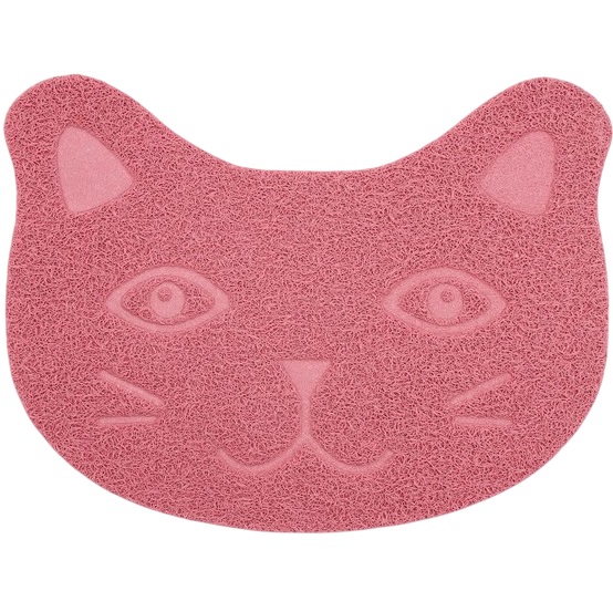 Коврик 2-в-1 под миску/туалет животных «Киса», 40×30 см, пепельно-розовый