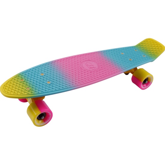 Скейтборд TECH TEAM Multicolor 22 pink/yellow 1/4 TSL-401MP