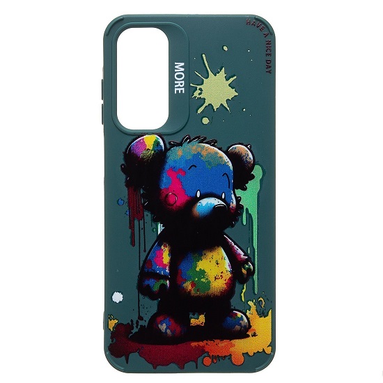 Задняя накладка SC335 для Samsung Galaxy A25  (медведь) (dark green) (233130)