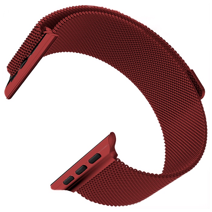 Металлический магнитный ремешок Миланская петля 38/40/41mm красный