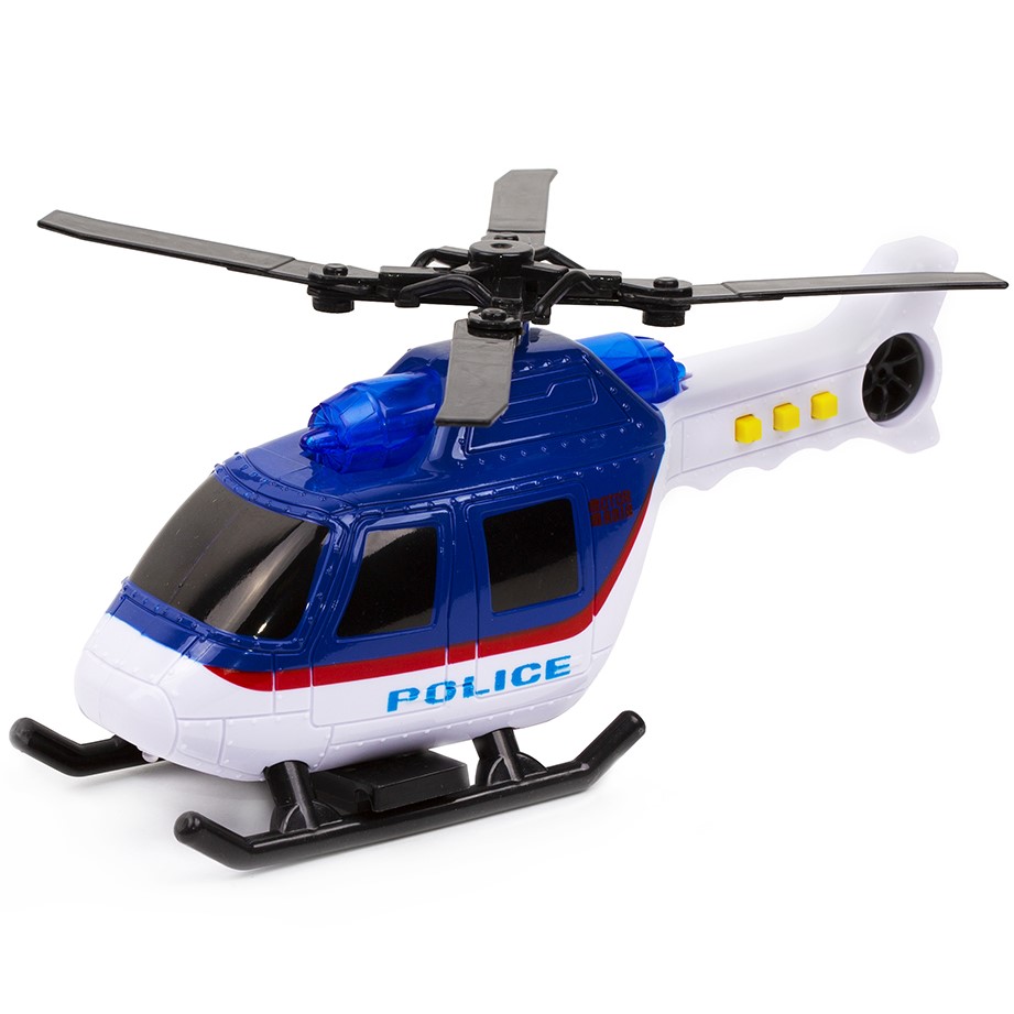 Вертолёт с подвижными деталями "Полицейский вертолет", свет, звук, 18 см