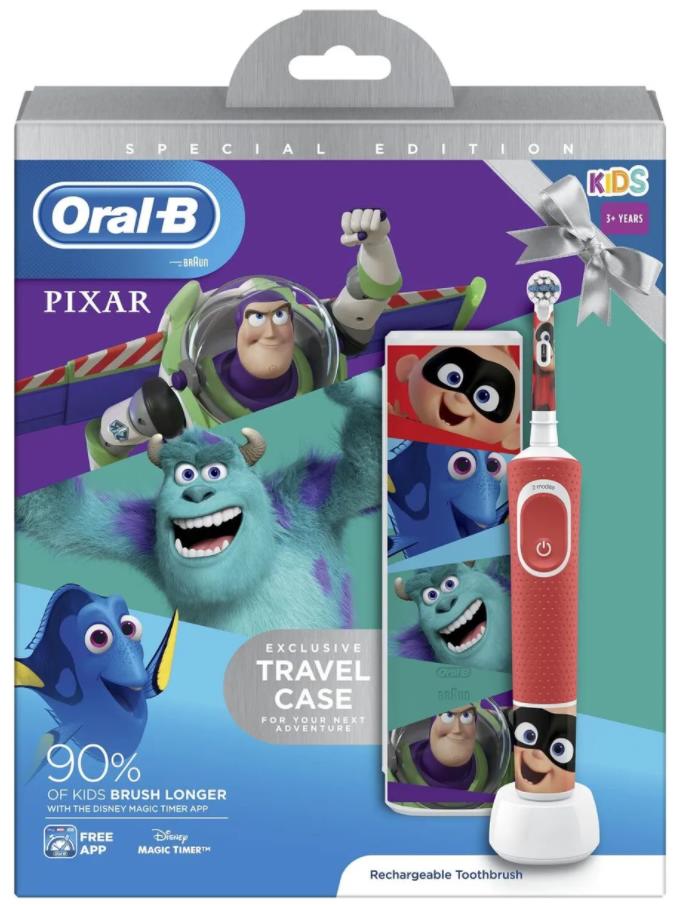 Зубная щетка ORAL-B Vitality Kids Pixar красный с футляром