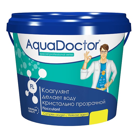 AQ19394, AquaDoctor, ФЛОКУЛЯНТ, 1кг ведро, гранулы, коагулирующий препарат, быстрорастворимый (FL-1)
