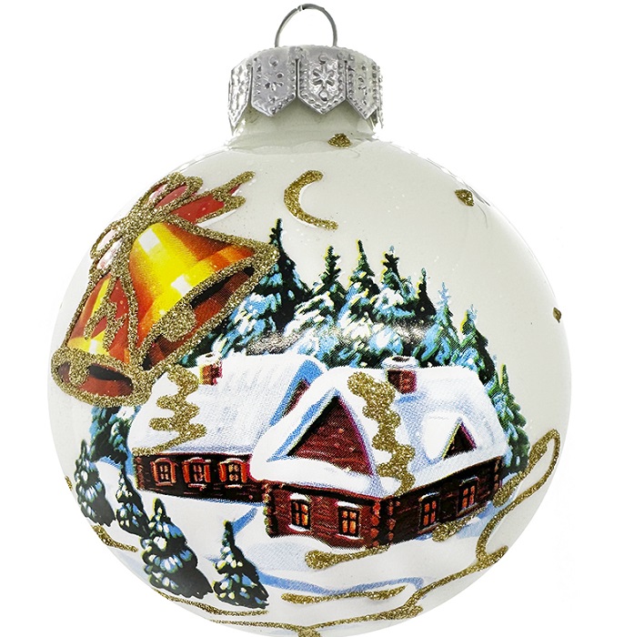 Шар "Город на Рождество", 80 мм., в подарочной упаковке, КУ-80-214165