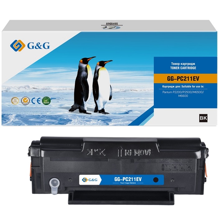 Картридж лазерный G&G GG-PC211EV PC-211EV черный (1600 стр.) для Pantum P2200/P2500/M6500/M6600
