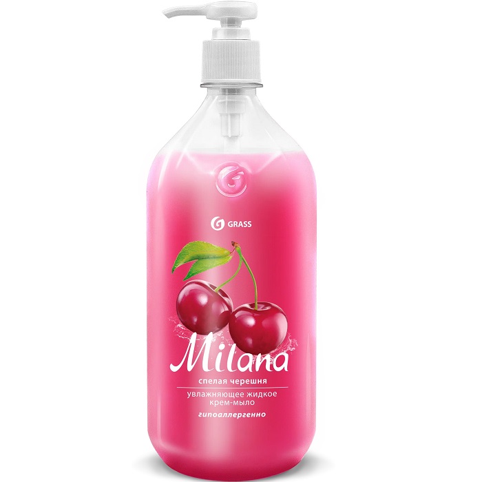 Жидкое крем-мыло GRASS Milana спелая черешня, 1000мл (126401)