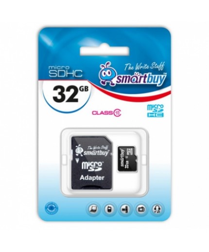 Micro SD 32Gb SMARTBUY Class 10 с адаптером SD