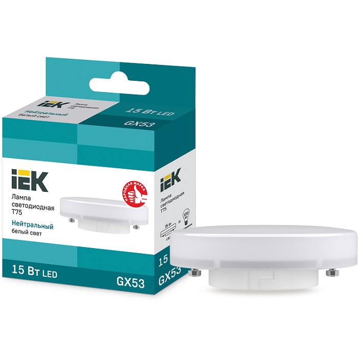 Лампа светодиодная IEK ECO T75 GX53 15W/4000К/GX53