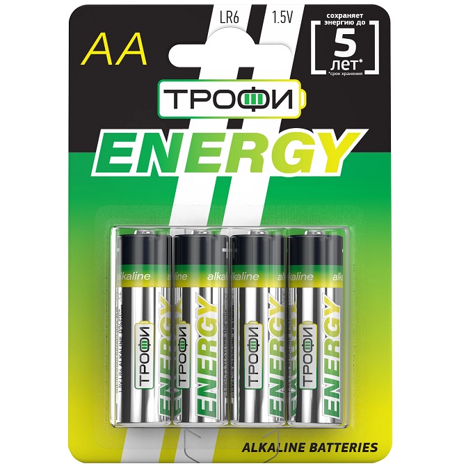 Элемент питания ТРОФИ LR06 ENERGY BL-4 (40/720/17280)