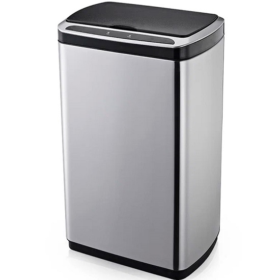 Сенсорное мусорное ведро Kitchen Joy, 30л (KJ-JAH5112) Silver, из нержавеющей стали с крышкой, съёмным пластиковым ведром