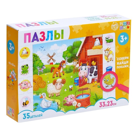 Пазлы «Найди и покажи. Большая ферма», 35 деталей 4617995
