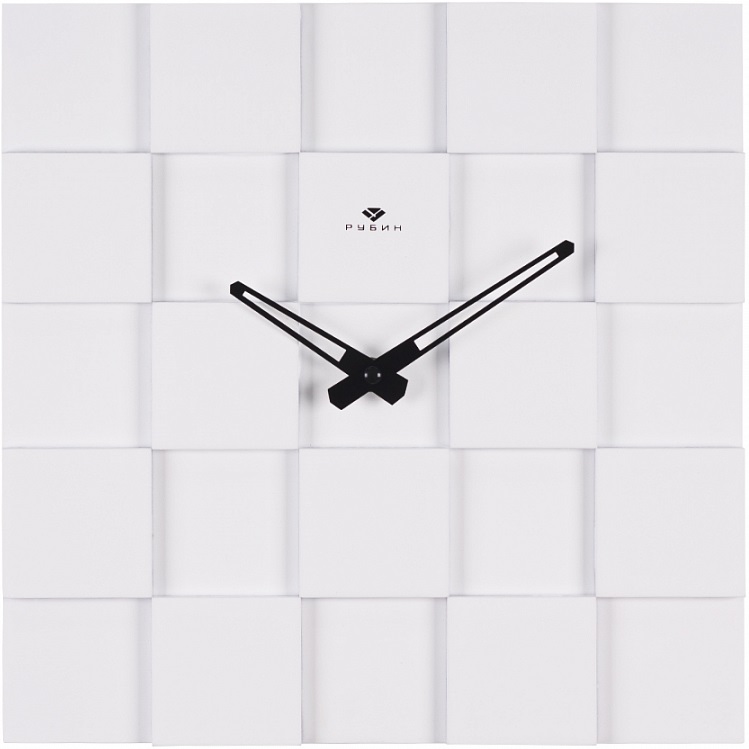 Часы настенные РУБИН "Мозаика 1", из МДФ, белый, 29*29см (2929-001)